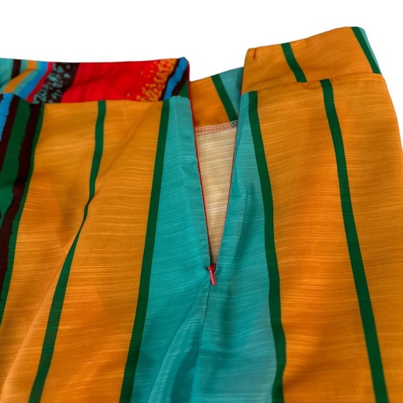 NWT Micas Top Pants Set Multicolored Stripes Knot Front Tube Top Wide Leg - Picture 6 of 11